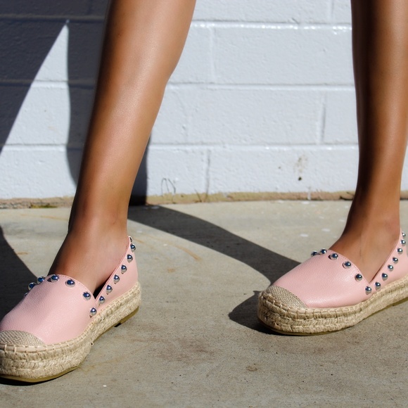 studded espadrille flats